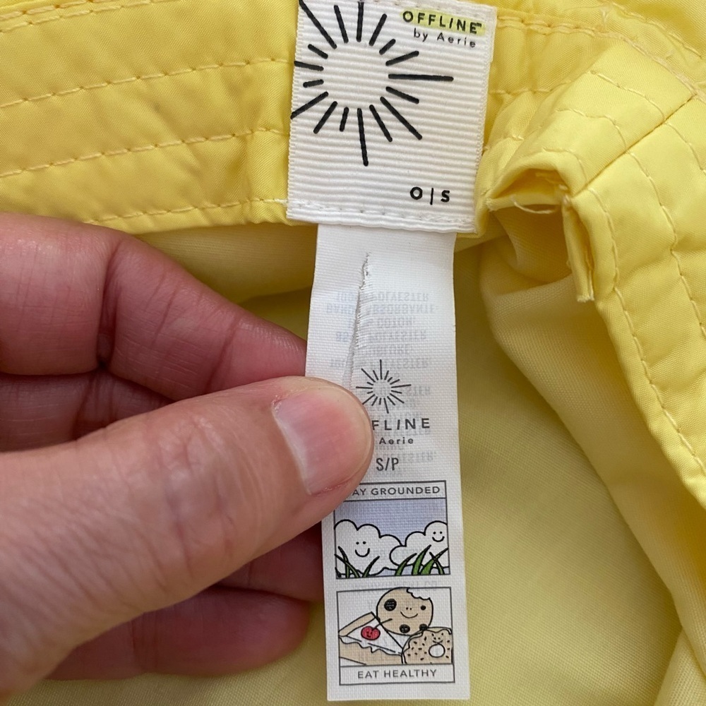 Aerie Women's Bright Yellow Bucket Hat Embroidered Sun One Size Summer - Picture 9 of 9